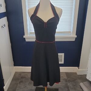 Pulse Black Dress with Red Trim